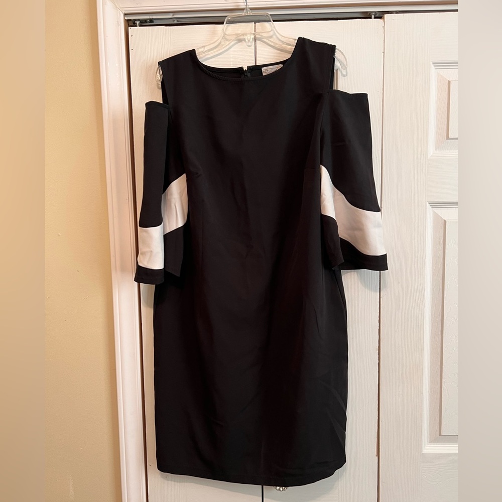 Cold Shoulder Black and White Dress